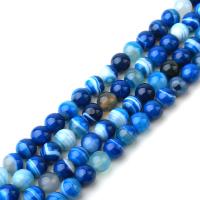Natural Lace Agate Beads, Round, anoint, DIY blue 