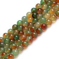Natürliche Malachit Achat Perlen, rund, Salben, DIY & verschiedene Größen vorhanden, farbenfroh, verkauft von Strang