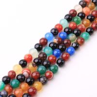 Natural Rainbow Agate Beads, Round, anoint, DIY multi-colored 