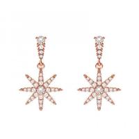 Zinc Alloy Rhinestone Drop Earring, fashion jewelry & with rhinestone, rose gold color 