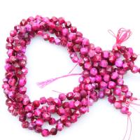 Tiger Eye Beads, polished, DIY & faceted, fuchsia 