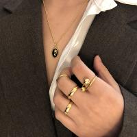 Titanium Steel Jewelry Necklace, fashion jewelry, golden 46+6cm 