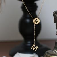 Titanium Steel Jewelry Necklace, fashion jewelry, golden, M1.0cmuff0c 1.2cm   0.3cmuff0c 8cm    37+5cm 