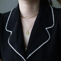Titanium Steel Jewelry Necklace, fashion jewelry, golden 41+5.5cm 