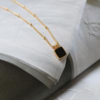 Titanium Steel Jewelry Necklace, fashion jewelry, golden 40+6cm 