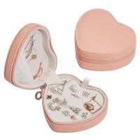 Multifunctional Jewelry Box, PU Leather, Heart, waterproof 
