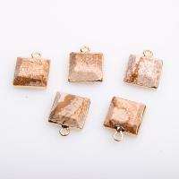 Gemstone Jewelry Pendant, Natural Stone, gold color plated, DIY 
