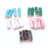 Gemstone Connector, Natural Stone, gold color plated, DIY 