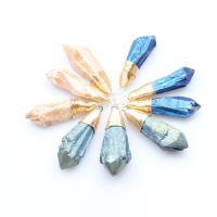 Gemstone ювелирные изделия Кулон, Природный камень, плакирован золотом, DIY, Много цветов для выбора, продается PC