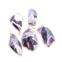 Gemstone Jewelry Pendant, Ametrine, gold color plated, DIY, purple 