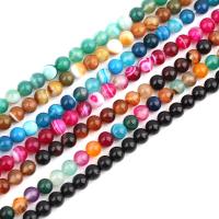 Natürliche Streifen Achat Perlen, rund, poliert, DIY & verschiedene Größen vorhanden, keine, verkauft von Strang