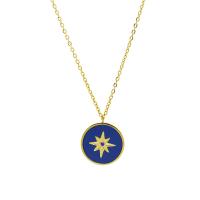 Titanium Steel Jewelry Necklace, fashion jewelry, blue, 1.5cm  41+5cm 