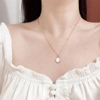 Titanium Steel Jewelry Necklace, fashion jewelry, golden 41+6cm 