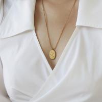 Titanium Steel Jewelry Necklace, fashion jewelry, golden 50+5cm 