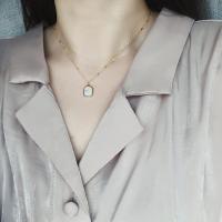 Titanium Steel Jewelry Necklace, fashion jewelry, golden 42+5cm 