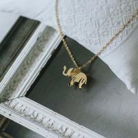 Titanium Steel Jewelry Necklace, fashion jewelry, Crystal Gold, 1.5+1.0+1cm  40+5cm 