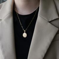 Titanium Steel Jewelry Necklace, fashion jewelry golden, 1.8cm  45+6cm 