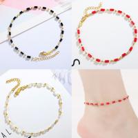 Brass Anklet, with Agate, plated, fashion jewelry & for woman 