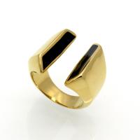 Anillos de Acero Inoxidable, chapado en color dorado, diverso tamaño para la opción & para mujer & pegamento de gota, tamaño:6-9, Vendido por UD