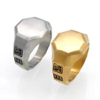 Stainless Steel Finger Ring, Hexagon, plated & for man 14mm, US Ring 