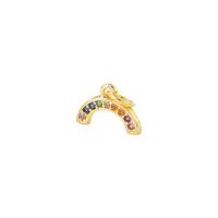 Cubic Zirconia Micro Pave Brass Pendant, Rainbow, gold color plated Approx 4mm 