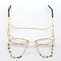 Brass Glasses Chain, with enamel, plated, durable & anti-skidding .55 Inch 