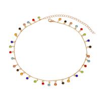 Rhinestone Zinc Alloy Necklace, plated, for woman & with rhinestone .77 Inch 