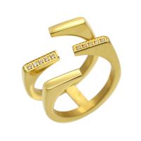 Нержавеющая сталь Rhinestone палец кольцо, нержавеющая сталь, Другое покрытие, разный размер для выбора & Женский & со стразами & отверстие, Много цветов для выбора 2.5mm, размер:6-9, продается PC