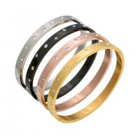 Stainless Steel Bangle, plated & for woman & with rhinestone 58x48 