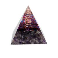Amethyst Pyramid Decoration, Triangle, for home and office 