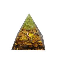Synthetic Resin Pyramid Decoration, with Natural Gravel, Triangle, for home and office 