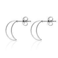 Stainless Steel Stud Earring, Moon, fashion jewelry & for woman & hollow 