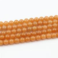 Roter Aventurin Perlen, rund, poliert, nachhaltiges & DIY & verschiedene Größen vorhanden, orange, verkauft von Strang