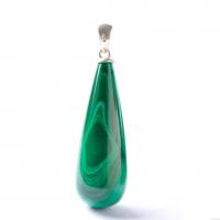 Malachite Pendants, Teardrop, polished, durable & DIY, green 