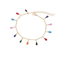 Zinc Alloy Anklet, plated, durable & for woman & enamel .26 Inch 