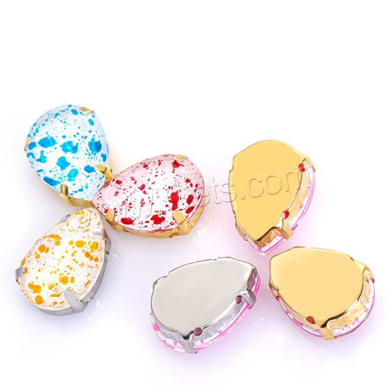 Glass Cabochon, plated, different size for choice, more colors for choice, Sold By PC