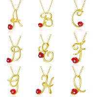 Resin Zinc Alloy Necklace, with Resin, Alphabet Letter, fashion jewelry & for woman 