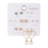 Zinc Alloy Stud Earring Set, Stud Earring, fashion jewelry & for woman 