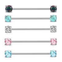 Stainless Steel Ear Piercing Jewelry, fashion jewelry & Unisex & with cubic zirconia 