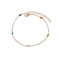 Brass Anklet, with Resin, plated, for woman .26 Inch 