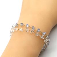Crystal Bracelets, Brass, with Glass, plated, for woman .69 Inch 