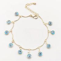 Evil Eye Bracelet Bijoux, laiton, avec émail, Placage, pour femme, plus de couleurs à choisir .69 pouce, Vendu par brin