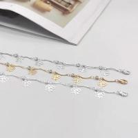 Brass Anklet, plated, for woman & with rhinestone .69 Inch 