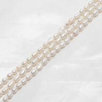Rice Cultured Freshwater Pearl Beads, irregular, polished, DIY, white, 3-4mm 