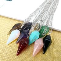 Gemstone Necklaces, Zinc Alloy, with Natural Stone, fashion jewelry 42cm 