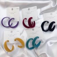 Zinc Alloy Hoop Earring, with Velour, fashion jewelry 4CM 