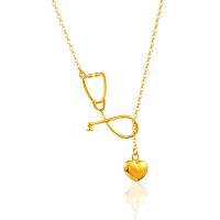 Brass Jewelry Necklace, with 1.96 inch extender chain, plated, for woman Approx 17.71 Inch 