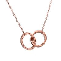 Stainless Steel Jewelry Necklace, rose gold color plated & for woman, 23mm Approx 16.92 Inch 
