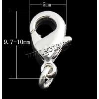 Brass Lobster Claw Cord Clasp, plated 9.7- 2.7-2.8mm 