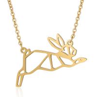 Stainless Steel Jewelry Necklace, Rabbit, plated, hollow Approx 15.74 Inch 